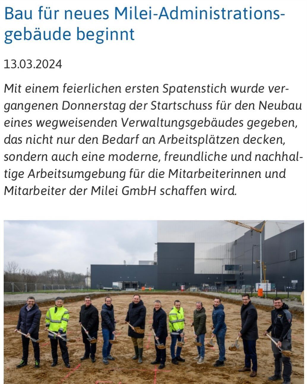 Instagram News: Der Spatenstich am vergangenen Donnerstag war der…